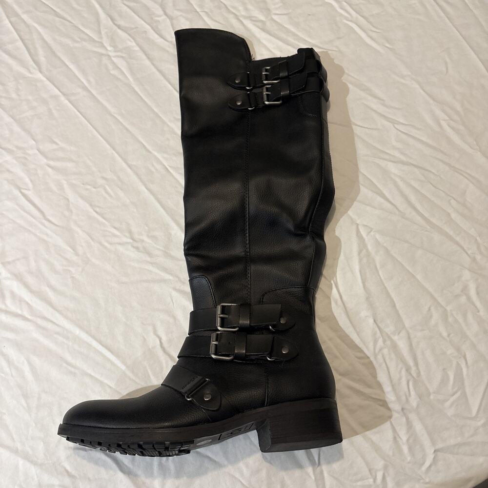 Dolce Vita Women's Knee High Boots Shoes Size 7 Biker Style Black